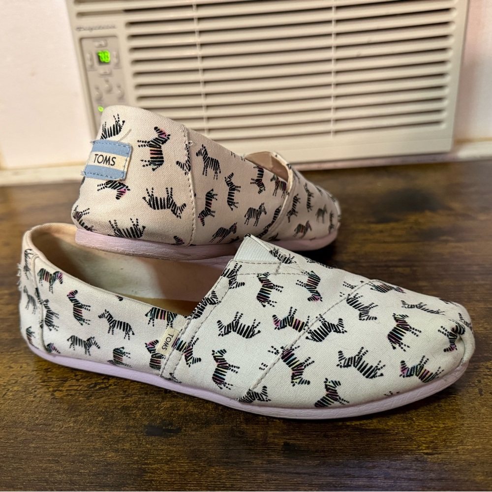 TOMS Venice Limited Collection Slip Ons - Rainbow Zebra